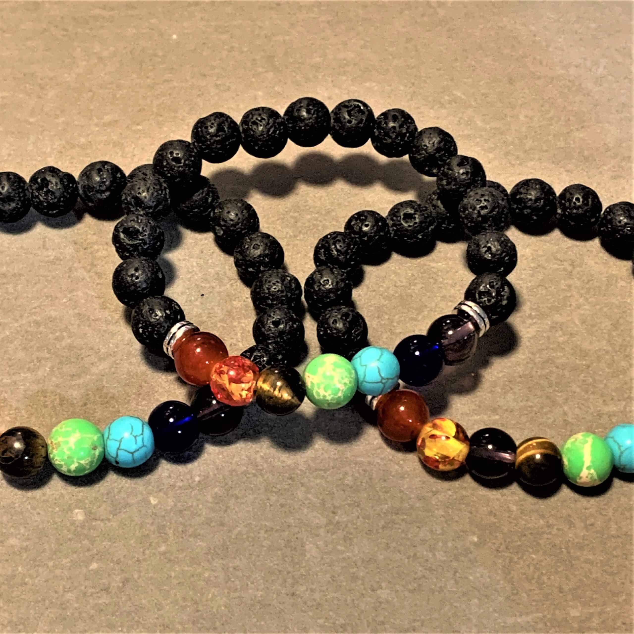 Lava Bracelet with Chakra Beads – It Parkles Papa